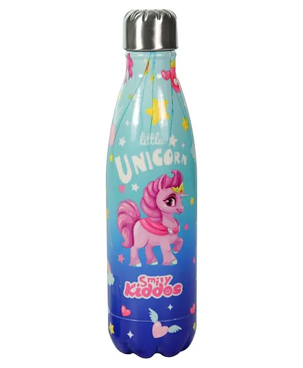 Smily Kiddos Water Bottle Unicorn Theme Blue - 500 ml