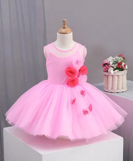 Bluebell Knee Length Party Frock - Pink
