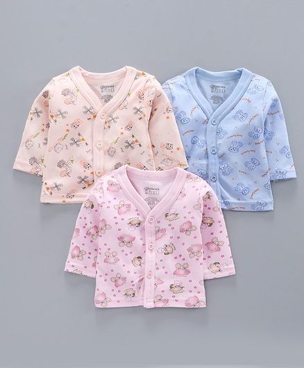 Bodycare First 100% Cotton Full Sleeves Vests - Pack of 3 (Colour & Print May Vary)