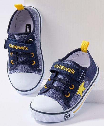 Cute Walk by Babyhug Casual Shoes Star Patch - Navy Blue