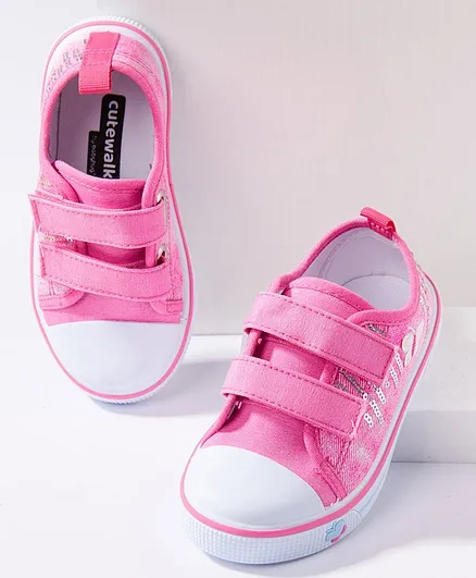 Cute Walk by Babyhug Casual Shoes Butterfly Embroidered - Pink