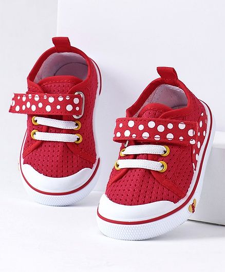 Cute Walk by Babyhug Casual Shoes Polka Dot Print - Red