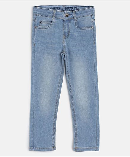 Tales & Stories Solid Slim Fit Jeans - Blue