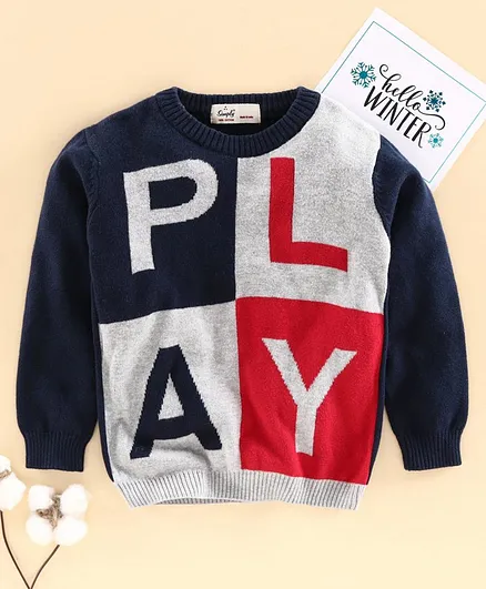 Simply Full Sleeves Sweatshirt Text Print - Red