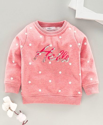 Babyoye Full Sleeves Sweatshirt Floral - Pink