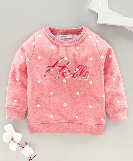 Babyoye Full Sleeves Sweatshirt Floral - Pink