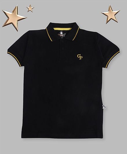 Crazy Penguin Solid Half Sleeves Tee - Black