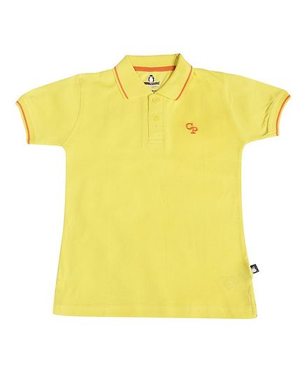 Crazy Penguin Solid Half Sleeves Tee - Yellow