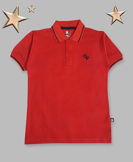Crazy Penguin Solid Half Sleeves Tee - Red