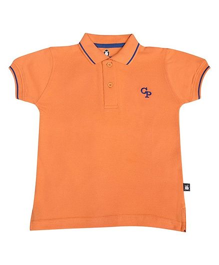 Crazy Penguin Solid Half Sleeves Tee - Orange