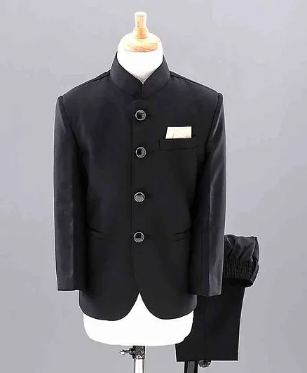Babyhug Full Sleeves Party Suit - Black