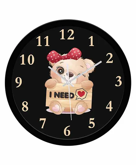 WENS Need Love Silent Non-Ticking Wall Clock - Black