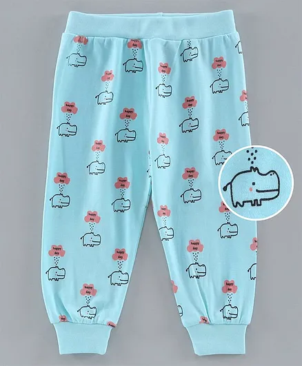Tinyo Full Length Pajama Animal Print - Blue