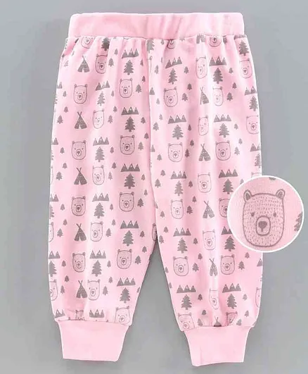 Tinyo Full Length Lounge Pant Bear Print - Pink