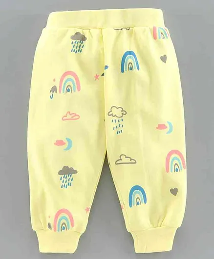 Tinyo Full Length Lounge Pant Rainbow Print - Yellow