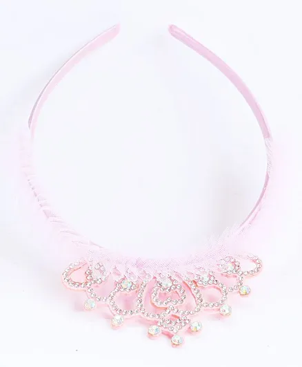 Pihoo Studded Crown Detailing Hair Band - Light Pink
