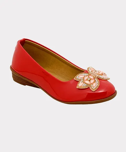 Chipbeys Studded Butterfly Detailing Anti Skid Bellies - Red
