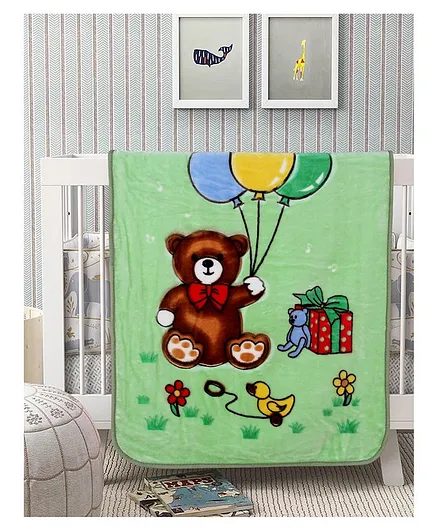 ZOE Mink Double Layer Mink Double Layer Baby Blanket Animal Print - Green