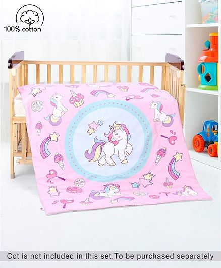 Babyhug Cotton Quilt Unicorn Print - Multicolor