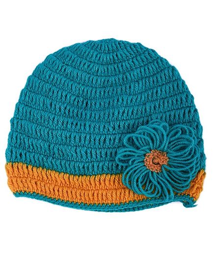 My Meo Flower Adorned Cap - Blue
