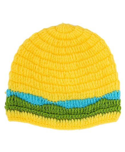 My Meo Contrast Stripe Hem Cap - Yellow