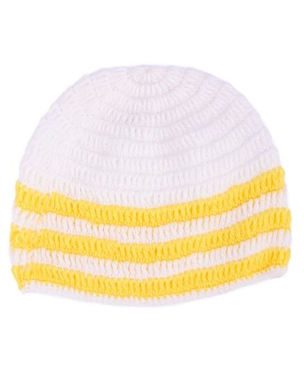 My Meo Striped Hem Cap - White