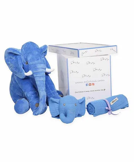 Mi Arcus Buddy3L Muslin Gift Set Marina Pack of 3 - Blue