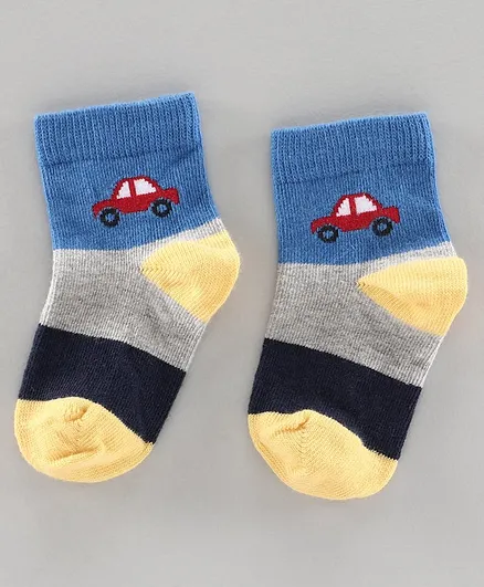 Mustang Ankle Length Socks Car Design - Blue
