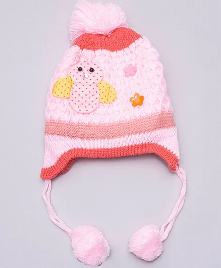 TMW Kids Pom Pom Detailed Bug Design - Light Pink