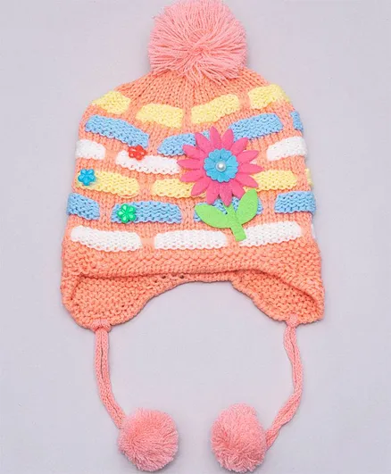 TMW Kids Flower Detailed Cap - Orange