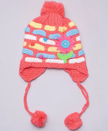 TMW Kids Flower Detailed Cap - Peach