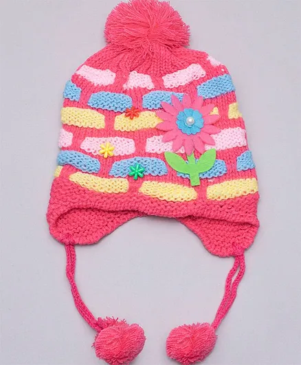 TMW Kids Flower Detailed Cap - Dark Pink