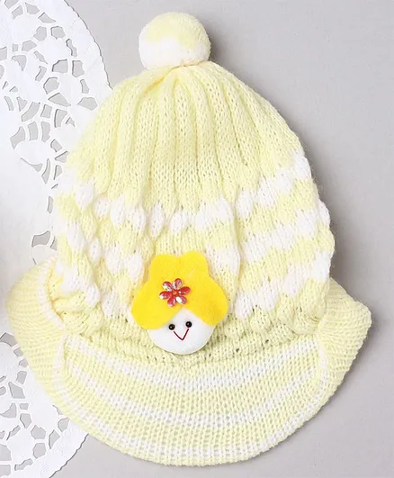 TMW Kids Diamond Pattern Stripe Detailed Cap - Yellow