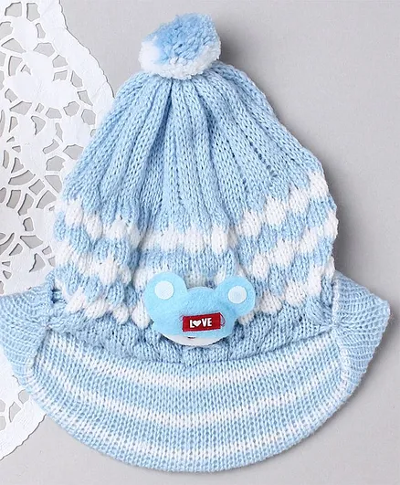 TMW Kids Diamond Pattern Stripe Detailed Cap - Blue