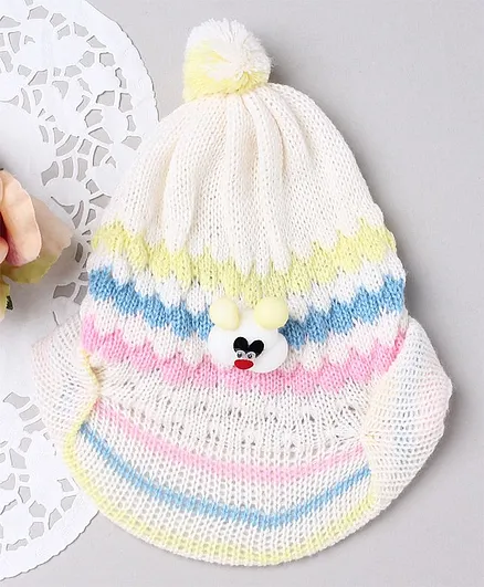 TMW Kids Diamond Pattern Stripe Detailed Cap - Multi Color