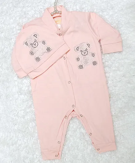 Fairies Forever Teddy Full Sleeves Romper - Pink