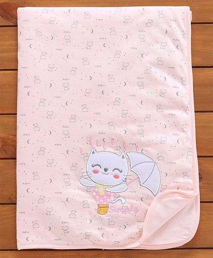 Simply Baby Wrapper Kitty Embroidery - Pink