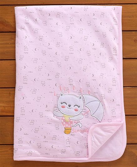 Simply Baby Wrapper Kitty Embroidery - Pink