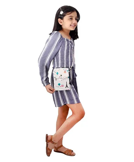 Little Hip Boutique Paris Print Sling Bag - Beige