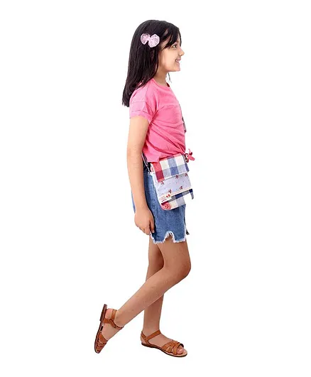 Little Hip Boutique Checkered Sling Bag - Blue & Red