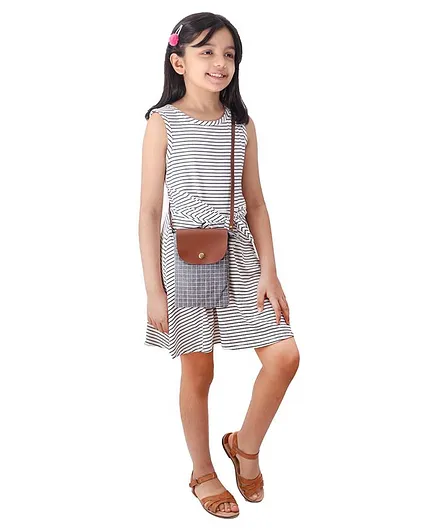 Little Hip Boutique Checkered Sling Bag - Grey & Brown