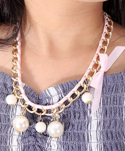Little Hip Boutique Big Pearl Detailing Necklace - Baby Pink