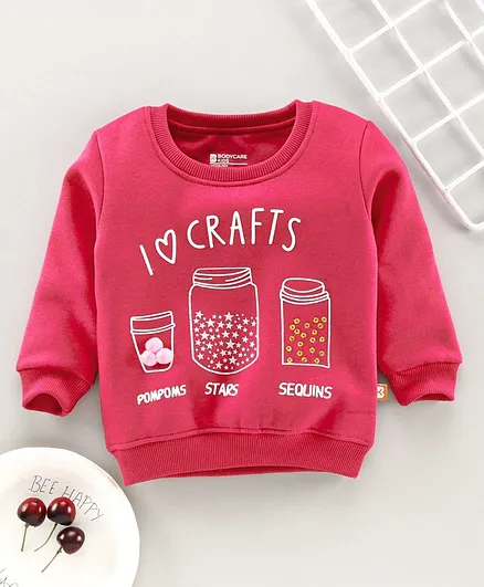 Bodycare Full Sleeves Sweatshirt Multi Print - Pink