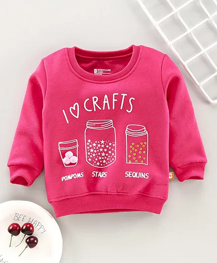 Bodycare Full Sleeves Winter Wear Tee Multi Print - Pink