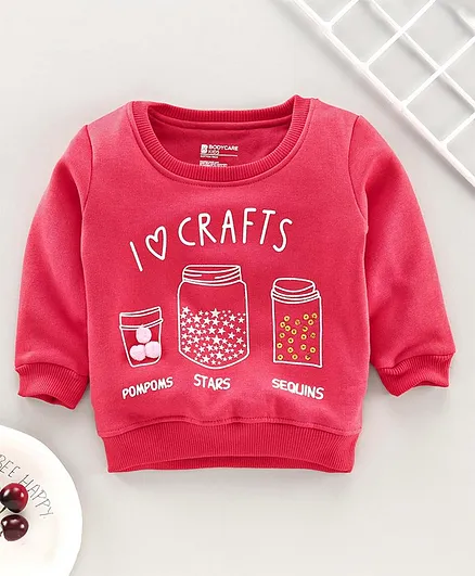 Bodycare Full Sleeves Sweatshirt Multi Print - Pink