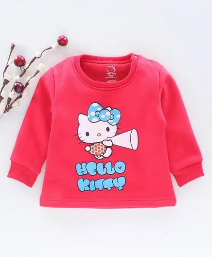 Bodycare Full Sleeves Tee Hello Kitty Print - Red