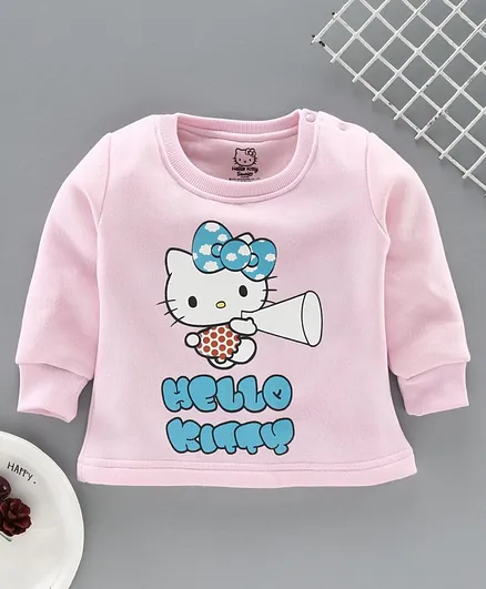 Bodycare Full Sleeves Tee Hello Kitty Print - Pink