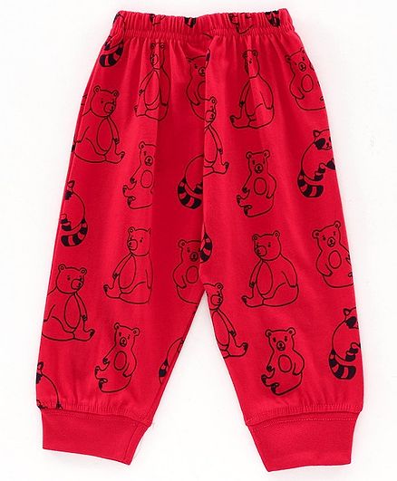 Tango Full Length Lounge Pant Bear Print - Red