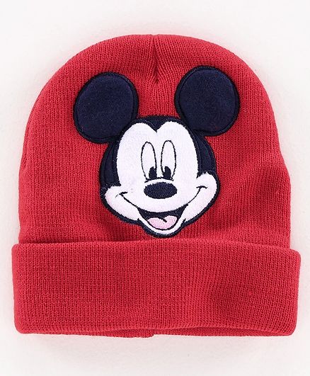 Disney Mickey Mouse Woollen Cap Red - Diameter 10.5 cm