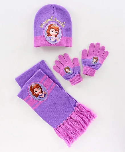 Disney Sofia Woollen Cap and Set - Purple